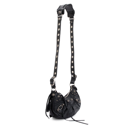 Balenciaga Black Arena Calfskin Leather Le Cagole XS Shoulder Bag