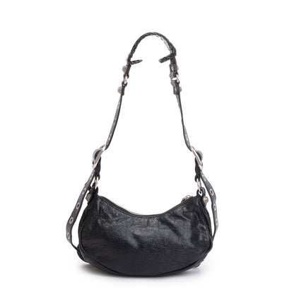 Balenciaga Black Arena Calfskin Leather Le Cagole XS Shoulder Bag