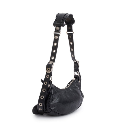 Balenciaga Black Arena Calfskin Leather Le Cagole XS Shoulder Bag