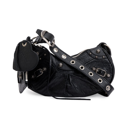 Balenciaga Black Arena Calfskin Leather Le Cagole XS Shoulder Bag
