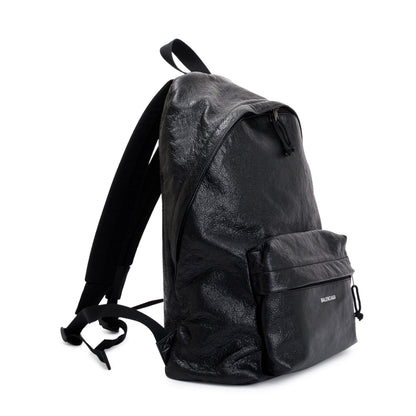 Balenciaga Black Arena Lambskin Leather Explorer Backpack