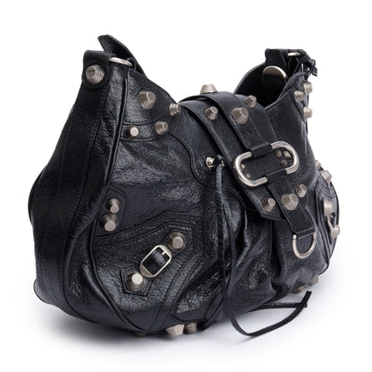 Balenciaga Black Arena Leather Le Cagole Medium Shoulder Bag