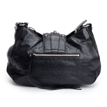 Balenciaga Black Arena Leather Le Cagole Medium Shoulder Bag