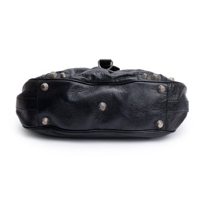 Balenciaga Black Arena Leather Le Cagole Medium Shoulder Bag