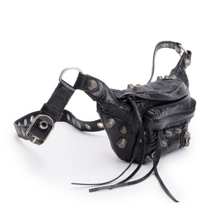 Balenciaga Black Arena Leather Le Cagole Small Belt Bag