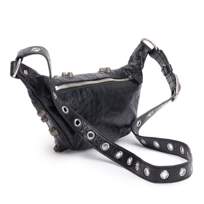 Balenciaga Black Arena Leather Le Cagole Small Belt Bag