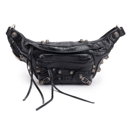 Balenciaga Black Arena Leather Le Cagole Small Belt Bag