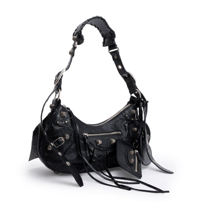 Balenciaga Black Arena Leather Le Cagole Small Shoulder Bag