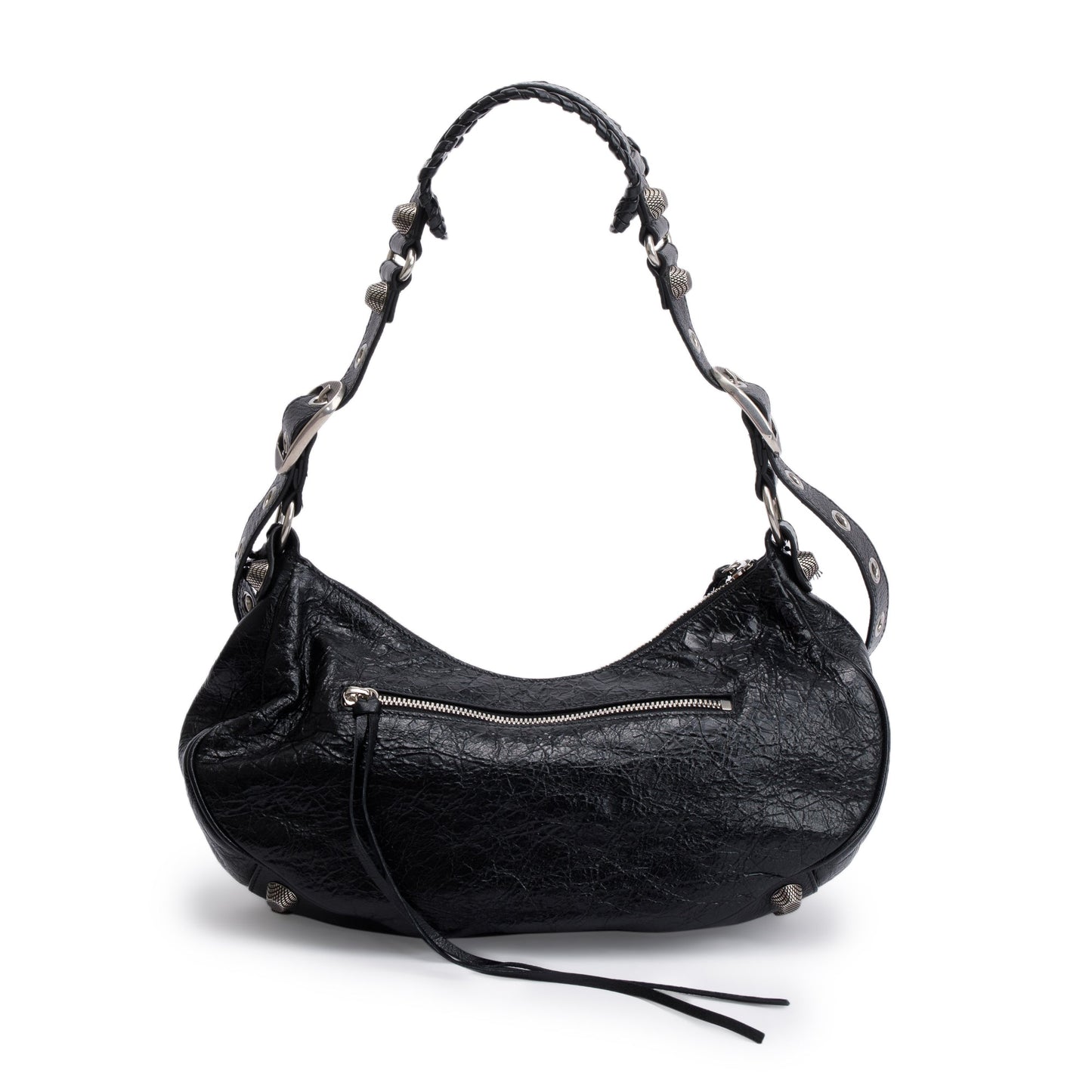Balenciaga Black Arena Leather Le Cagole Small Shoulder Bag