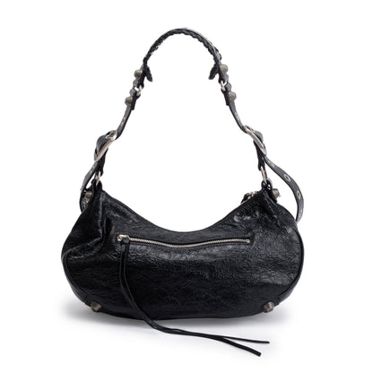 Balenciaga Black Arena Leather Le Cagole Small Shoulder Bag