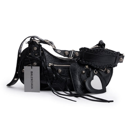 Balenciaga Black Arena Leather Le Cagole Small Shoulder Bag