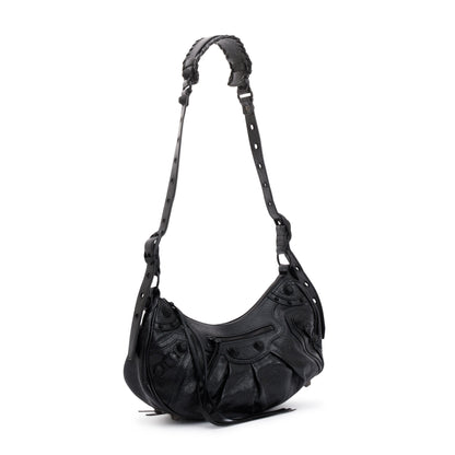 Balenciaga Black Arena Leather Le Cagole Small Shoulder Bag