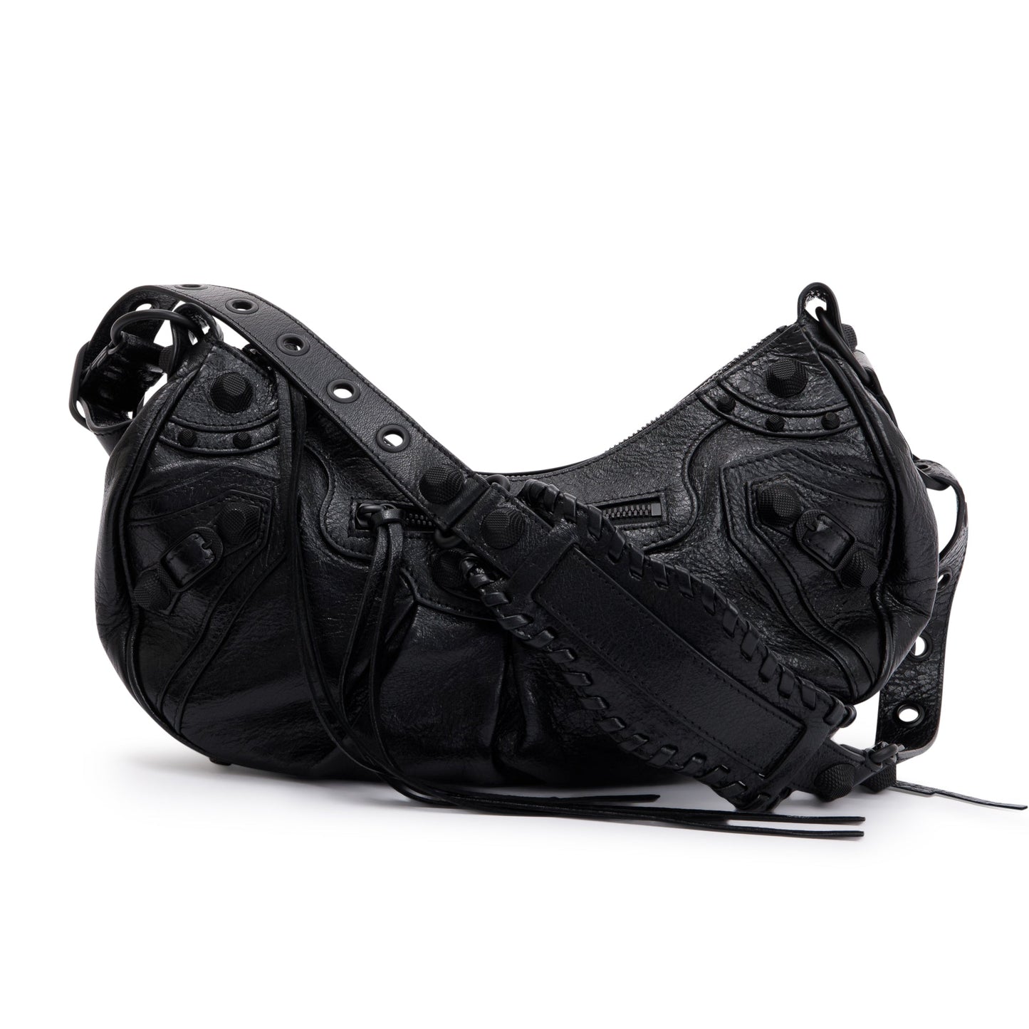 Balenciaga Black Arena Leather Le Cagole Small Shoulder Bag