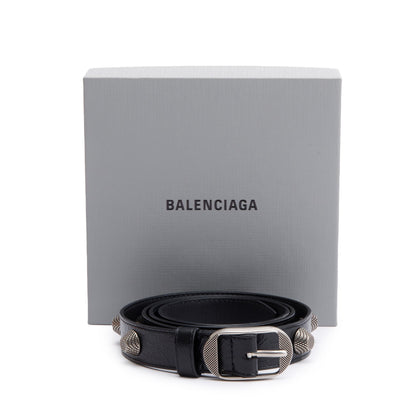 Balenciaga Black Arena Leather Le Cagole Stud Belt
