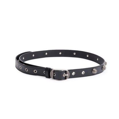 Balenciaga Black Arena Leather Le Cagole Stud Belt