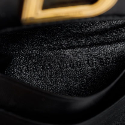 Balenciaga Black Box Calfskin Leather Hourglass Mini Wallet