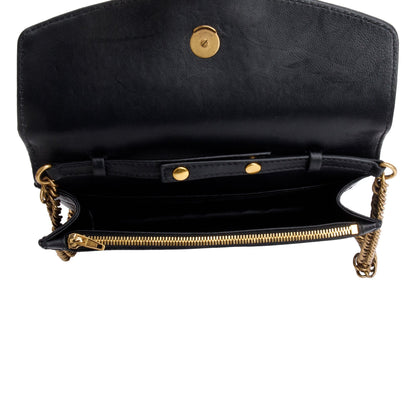 Balenciaga Black Calfskin Leather BB Wallet on Chain
