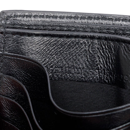 Balenciaga Black Calfskin Leather Logo Cash Square Bifold Wallet