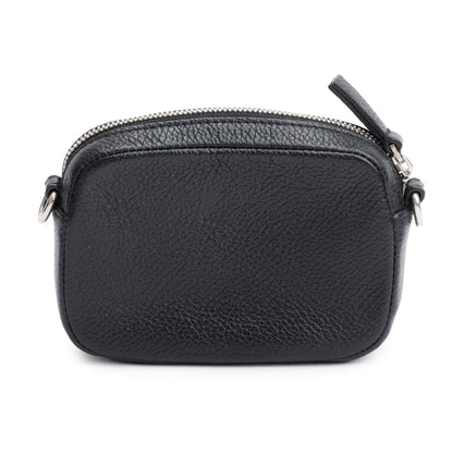 Balenciaga Black Calfskin Leather Logo Mini Cash Crossbody