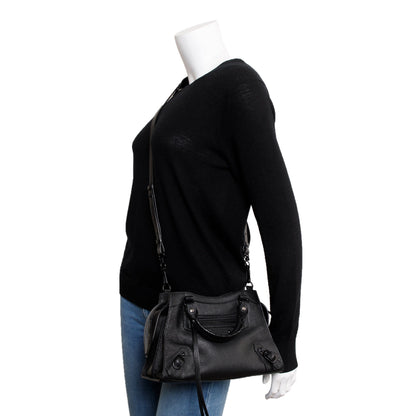 Balenciaga Black Calfskin Leather Neo Classic XS City Bag