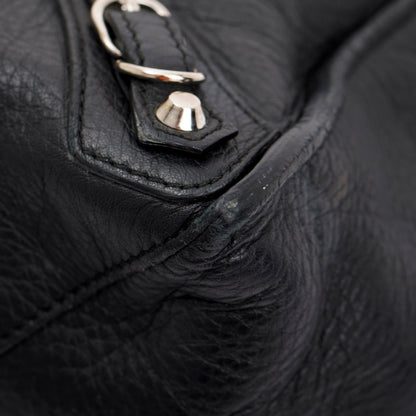 Balenciaga Black Calfskin Leather Papier A4 Zip-Around Tote