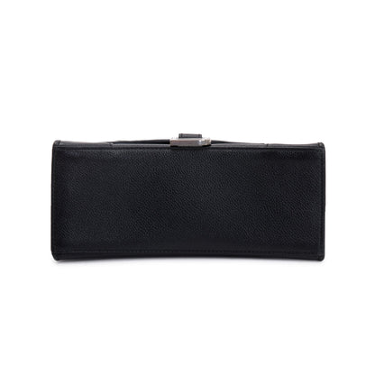 Balenciaga Black Calfskin Leather Small Hourglass Top Handle Bag