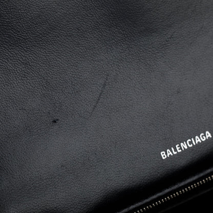 Balenciaga Black Calfskin Leather Small Hourglass Top Handle Bag