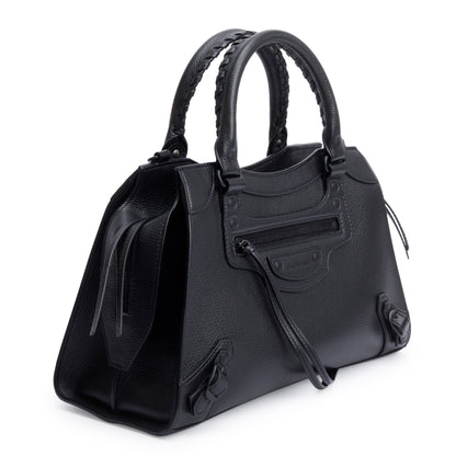 Balenciaga Black Calfskin Leather Small Neo Classic Top Handle Bag