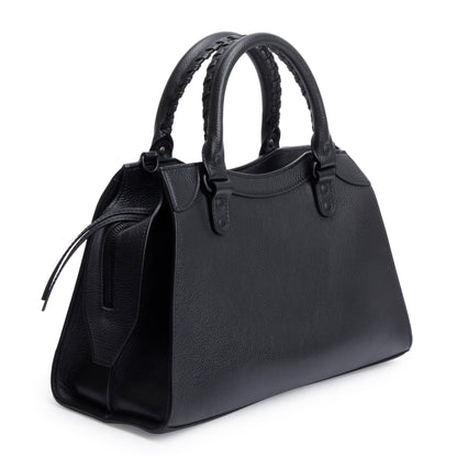 Balenciaga Black Calfskin Leather Small Neo Classic Top Handle Bag