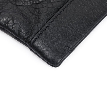 Balenciaga Black Calfskin Motocross Classic Clip L Pouch