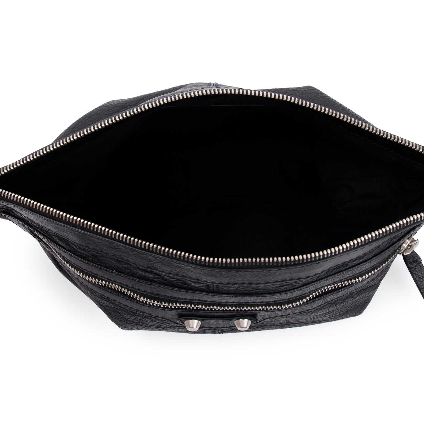 Balenciaga Black Calfskin Motocross Classic Clip L Pouch