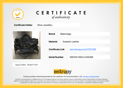 Balenciaga Black Chevre Leather Metallic Edge City Bag