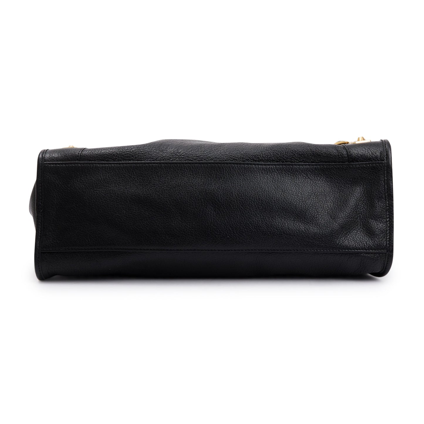 Balenciaga Black Chevre Leather Metallic Edge City Bag