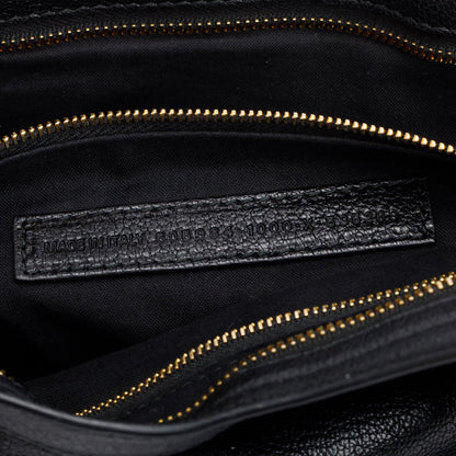 Balenciaga Black Chevre Leather Metallic Edge City Bag