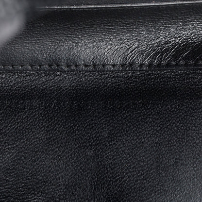 Balenciaga Black Croc-Embossed Calfskin Leather Triangle Clutch