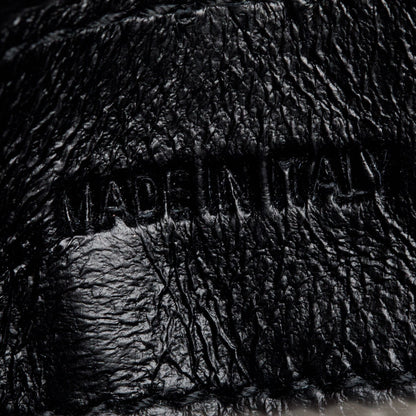 Balenciaga Black Croc-Embossed Calfskin Leather Ville S Top Handle Bag