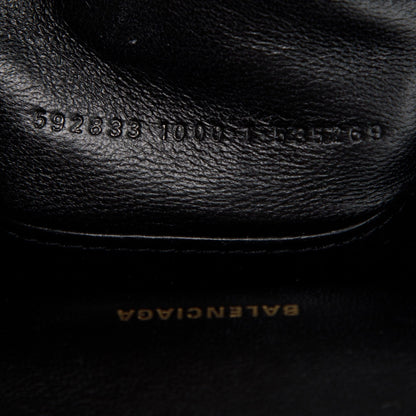 Balenciaga Black Croc-Embossed Hourglass XS Top Handle Bag