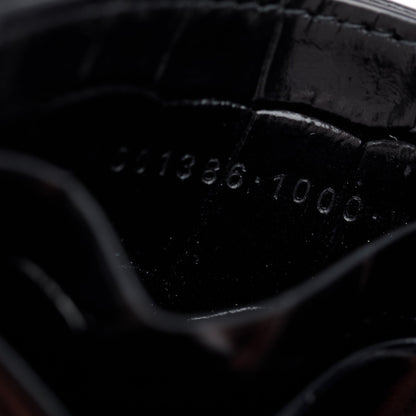 Balenciaga Black Croc-Embossed Leather BB Card Case