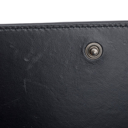 Balenciaga Black Croc-Embossed Leather Phone Holder Wallet on Chain