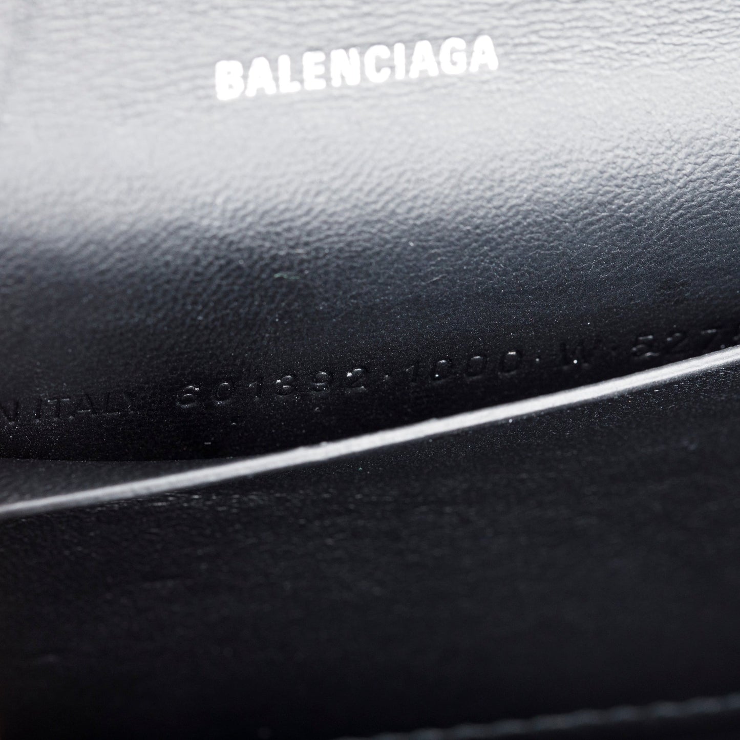 Balenciaga Black Croc-Embossed Leather Phone Holder Wallet on Chain