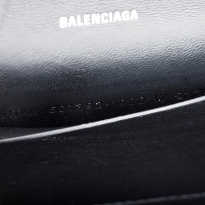 Balenciaga Black Croc-Embossed Leather Phone Holder Wallet on Chain