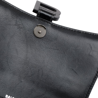 Balenciaga Black Croc-Embossed Leather XS Hourglass Top Handle Bag