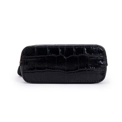 Balenciaga Black Crocodile Embossed Ville Mini Top Handle Bag