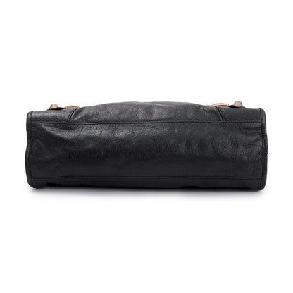 Balenciaga Black Distressed Arena Leather Giant 21 City Bag