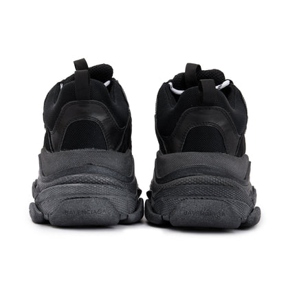 Balenciaga Black Fabric Mesh Triple S Chunky Sneakers, Size 38