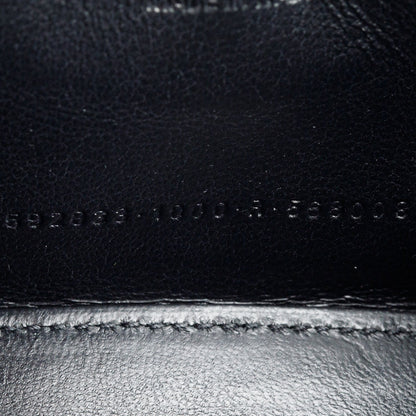 Balenciaga Black Glitter Satin XS Hourglass Top Handle Bag
