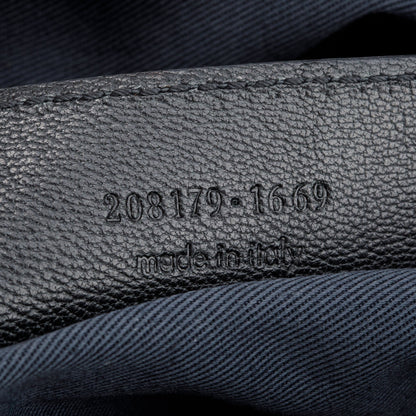 Balenciaga Black Goatskin Leather Stingray Cherche Chain-Link Shoulder Bag