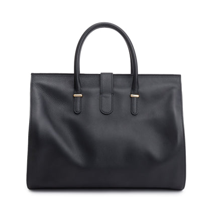 Balenciaga Black Leather M Tube Round Tote