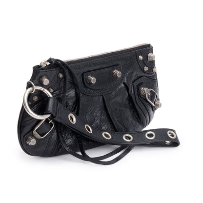 Balenciaga Black Leather Mini Le Cagole Multi Pouch