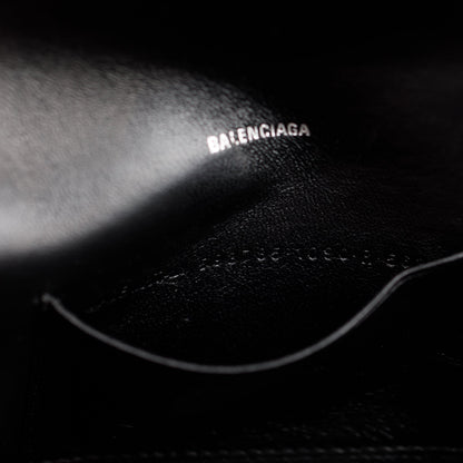 Balenciaga Black Leather Phone Holder Wallet on Chain